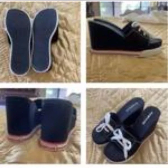 Platform mules 90s vintage slides chunky platform sailor style y2k sandals - Picture 4 of 5